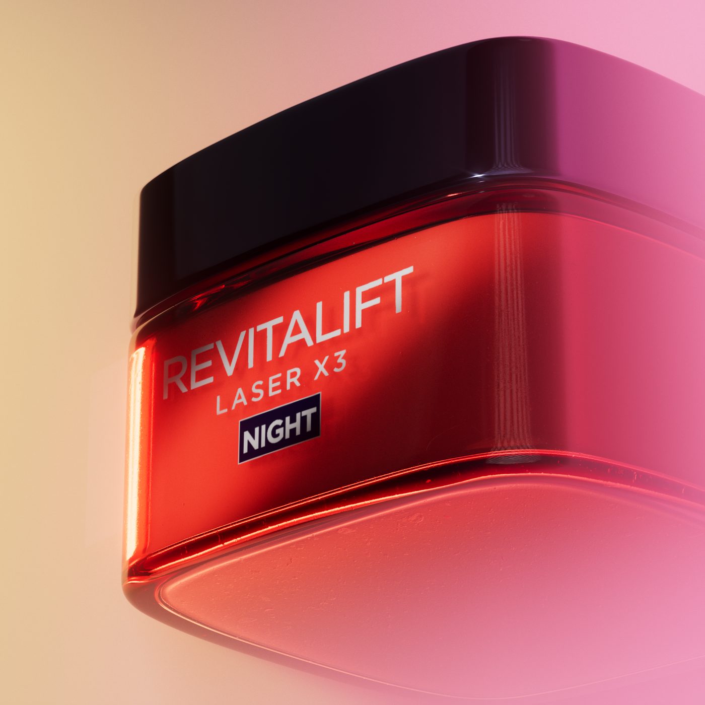 L'Oréal Revitalift Laser X3 jar in warm light